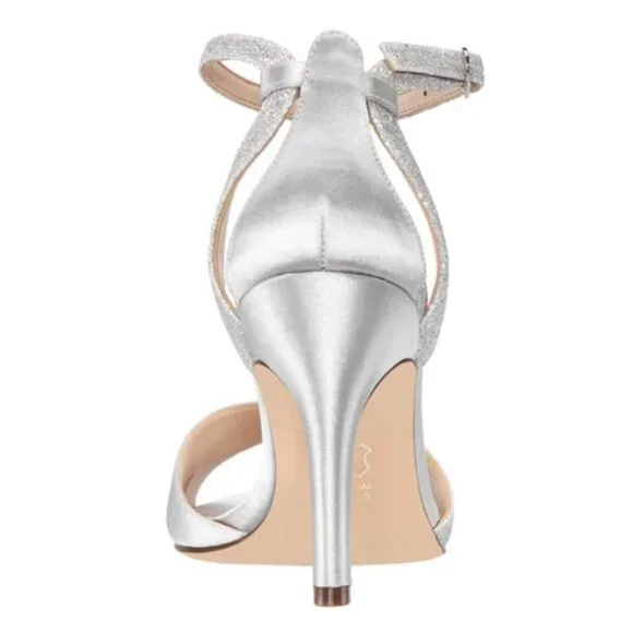 NINA New York VENUS-YS Women's Crisscross Heel Dress Sandals Silver Crystal - Picture 5 of 7